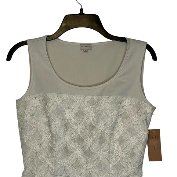 Daniel Cremieux Floral Lace Sleeveless Pleated‎ Cocktail Dress 2 Women Cream NWT - Picture 2 of 8